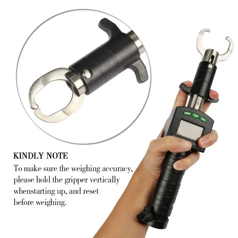 Digital Fish Gripper 25Kg/55Lb Portable Electronic Control Fish Lip Tackle Grabber Tool Fishing Grip Holder Stainless Weight Dig