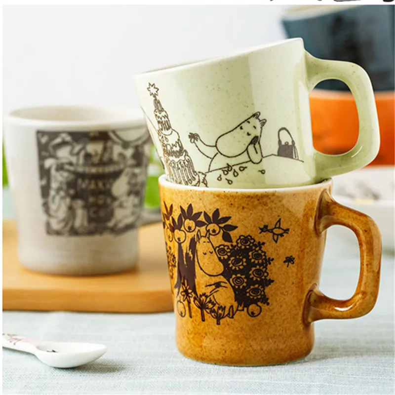Кружка из мультфильма Moomin, керамические чашки в стиле ретро, ностальгическая кружка для кофе, Япония, импортная кружка, рождественский подарок, детское украшение