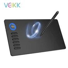 Veikk 8192 poziomy tablet graficzny A15 cyfrowe tablety rysunkowe z klawiszami ekspresowymi bateria-darmowy długopis obsługa funkcji pochylenia do rysowania