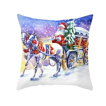 

Christmas Pillow Cover Living Room Decorative Pillows Christmas Cushion Cover Xmas Printing Pillow Chair Cushion Cover 45X45cm