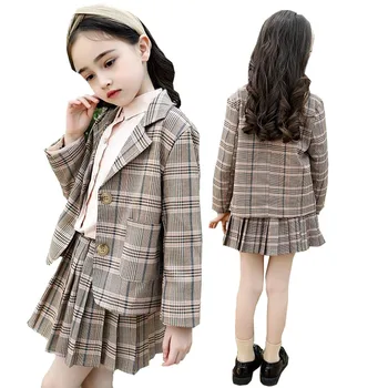 

Children Girls Clothing Sets Autumn Teenage Girls Plaid Suit School Kids Tracksuit for Girls Clothes Two Pieces 6 8 10 12 Year