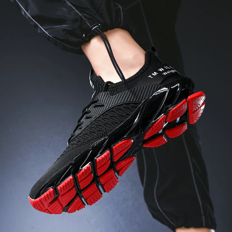 Модная мужская спортивная обувь; мужские кроссовки с лезвием; нескользящая повседневная мужская обувь для бега; мужская обувь на плоской подошве для тренировок; мужская обувь