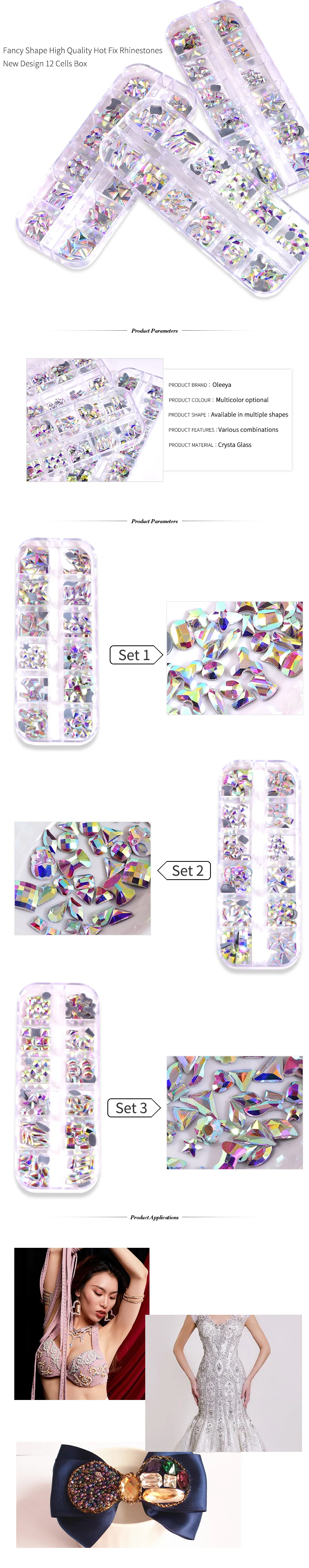 Fancy Shape High Quality Hot Fix Rhinestones