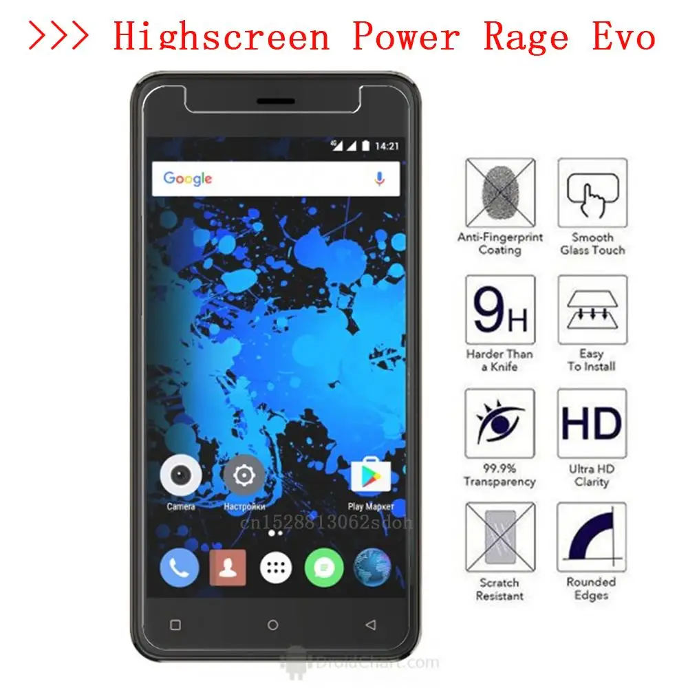 Cristal templado para Smartphone para Highscreen Power Rage Evo 5 "9H