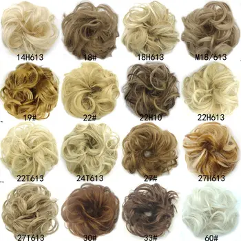 

Fashion Women Hair Extension Bun Hairpieces Scrunchie Vigorous Wave Curly Messy Bun Elastic Synthetic Hairpieces