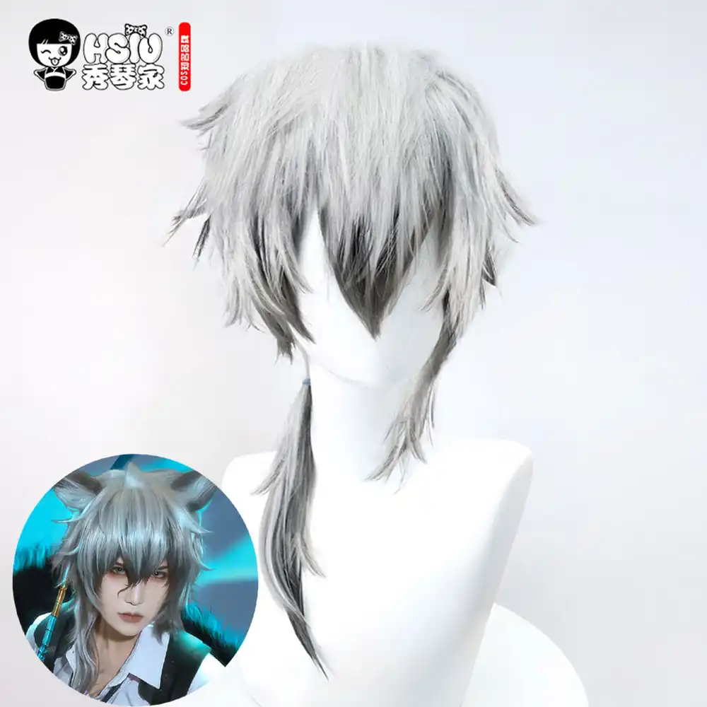 Hsiu Silverash Peluca De Cosplay Juego Arknights Peluca Pelo Corto Blanco Plateado Cosplay Peluca De Chico Accesorios De Pelo De Oreja Gris Plateada Aliexpress