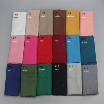 

100pcs/lot Glitter Shinning Bling Scarf Plain hijabs for women viscose solid shawl Gold scarf muslim head wrap solid color
