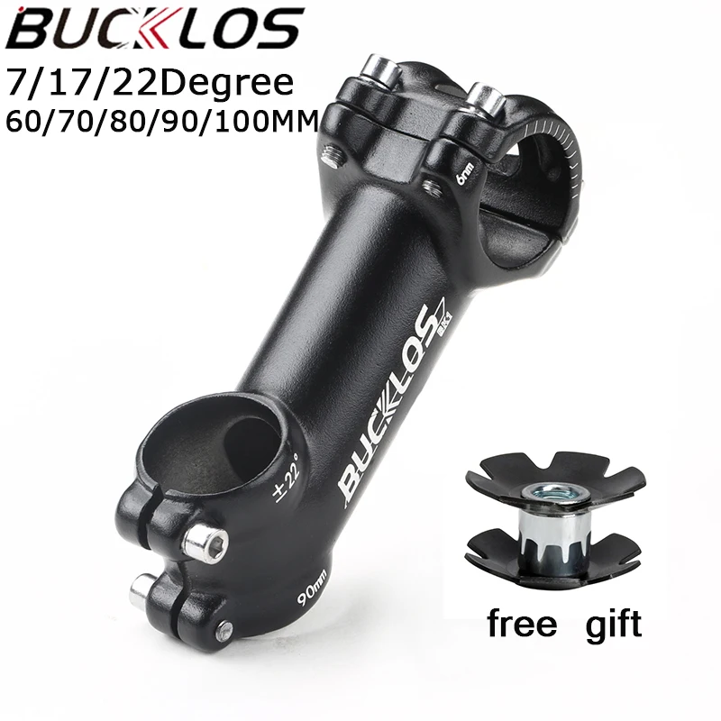 BUCKLOS 31.8mm Stem 60/70/80/90/100mm Bike Stem Aluminum Alloy 7/17/22 Degree Handlebar Stems