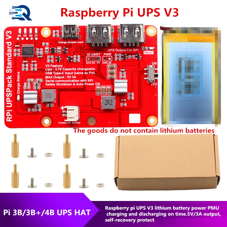 Новая версия RPI UPS Pack не содержит литиевой батареи плата расширения питания с