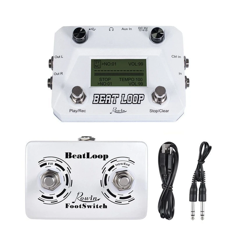 

Rowin Lbl - 01 Guitar Beat Loop Drum Machine With Foot Switch 3 Different Modes Usb Type Beat Looper With Lcd Backlight