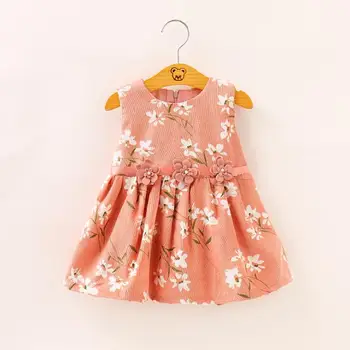 

Summer 2020 new Korean version girl dress garden style floral sleeveless corduroy dress for children