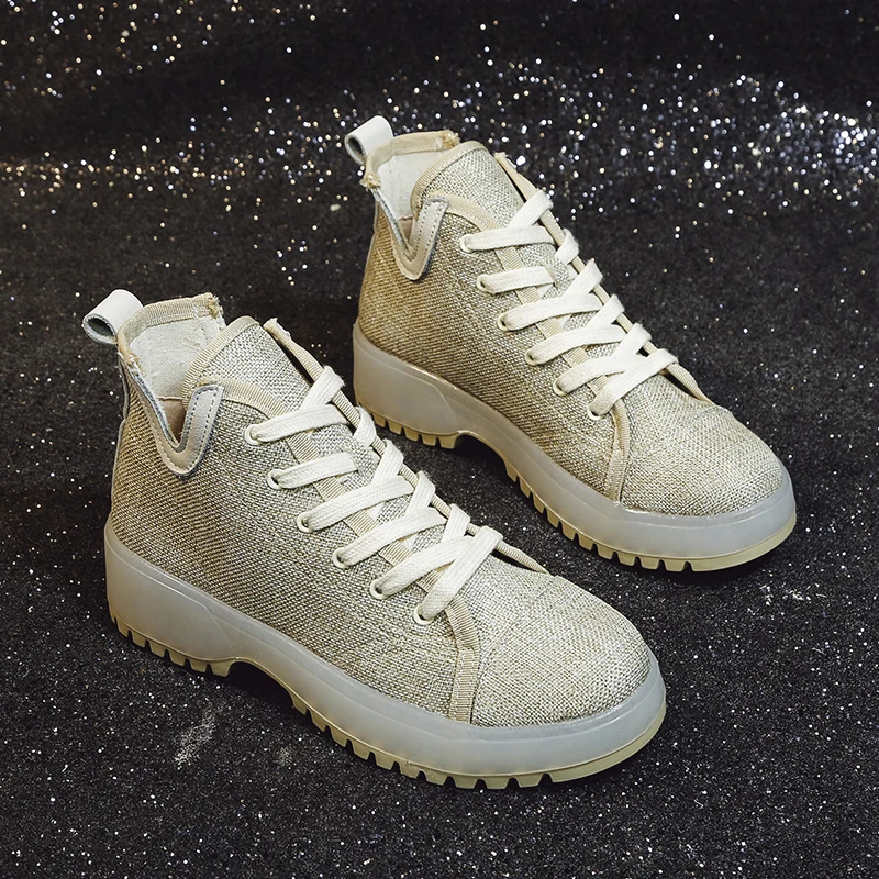 

Good Quality 2020 Autumn New High-top Canvas Shoes for Female soft Sneakers Printing Dyeing Famous Brand Women Trainers W31-72