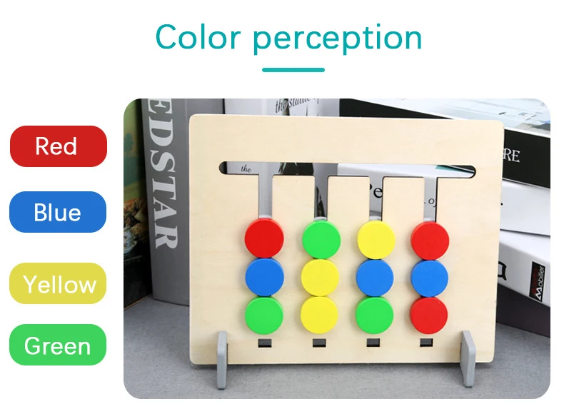 Двухсторонний цвет и фрукты сопряжение деревянная игра головоломки детские Монтессори логическая доска Детский обучающий игрушки