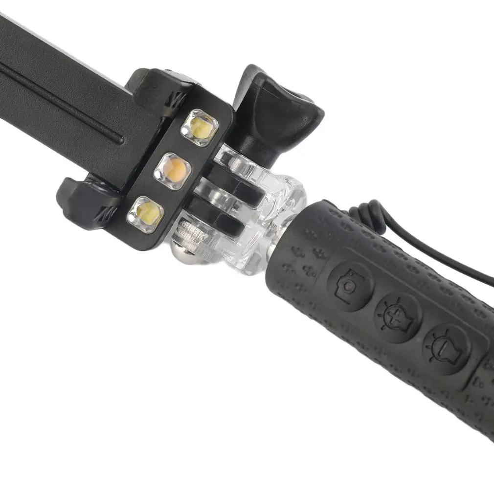 Мини проводной ручной монопод селфи-палка, увеличивающий светодиодный свет для мобильного телефона