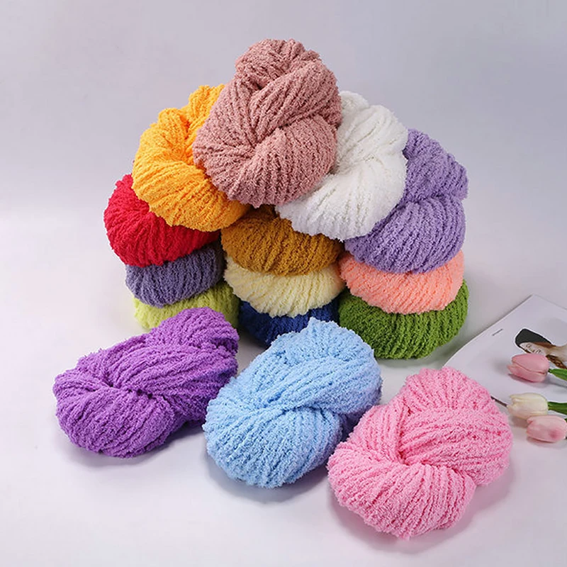 

500g Coral Fleece Baby Children Wool Hand-knitted Towel Scarves Kids Boys Girls Scarf Warm Candy Color Comfortable Knitting Wool