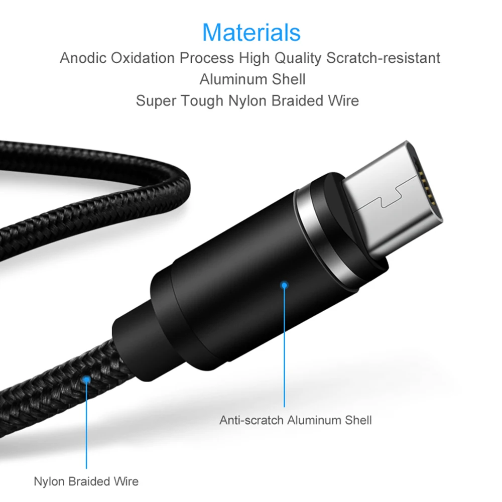1 м Магнитный USB кабель для iPhone X 8 7 6 Plus 5S usb type C и Micro Магнитный USB кабель с переходником для зарядного устройства со светодиодный дисплеем
