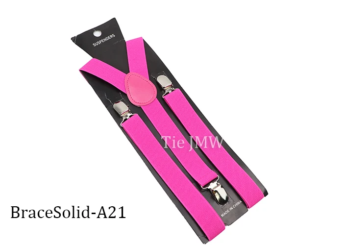 Solid Color Elastic Leather Suspenders Braces Men Women Black Blue Red Adjustable Straps For Wedding Suit Skirt Accessories Gift