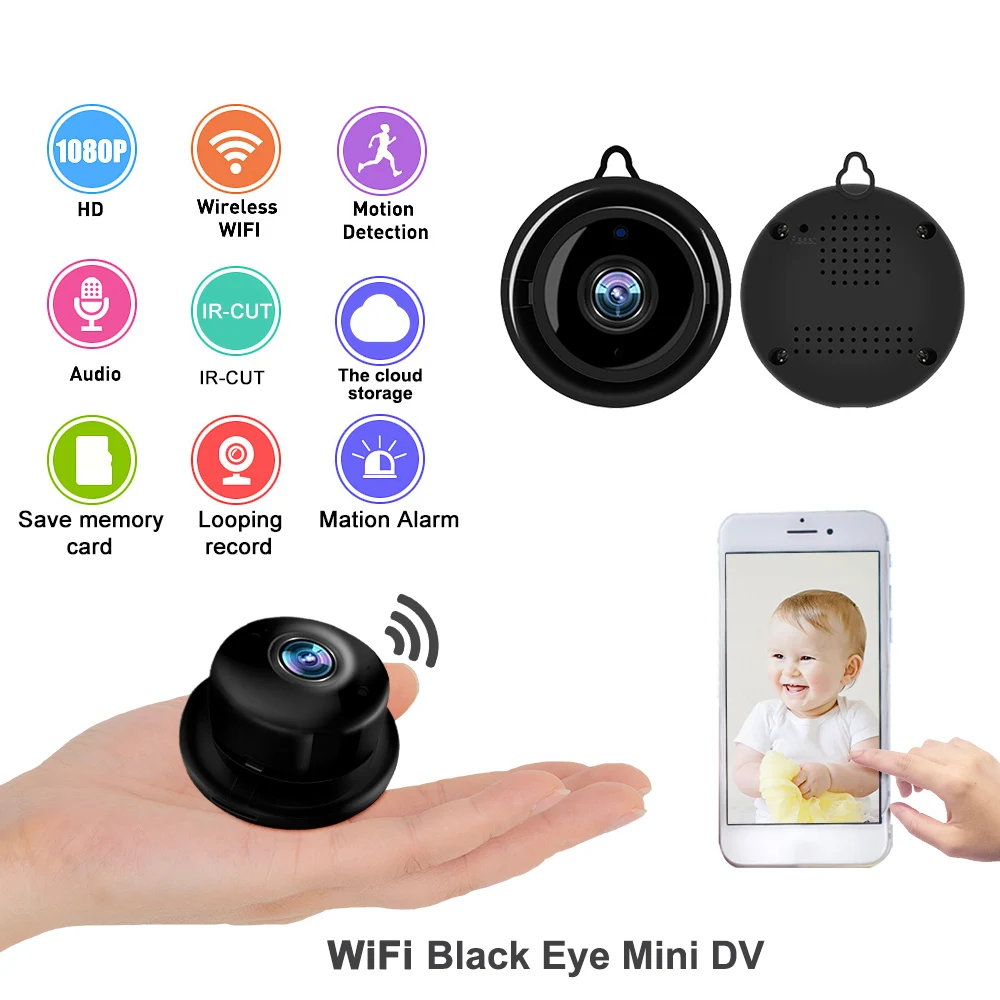 Мини Wi-Fi HD 720P IP камера наблюдения за ребенком ночное видение