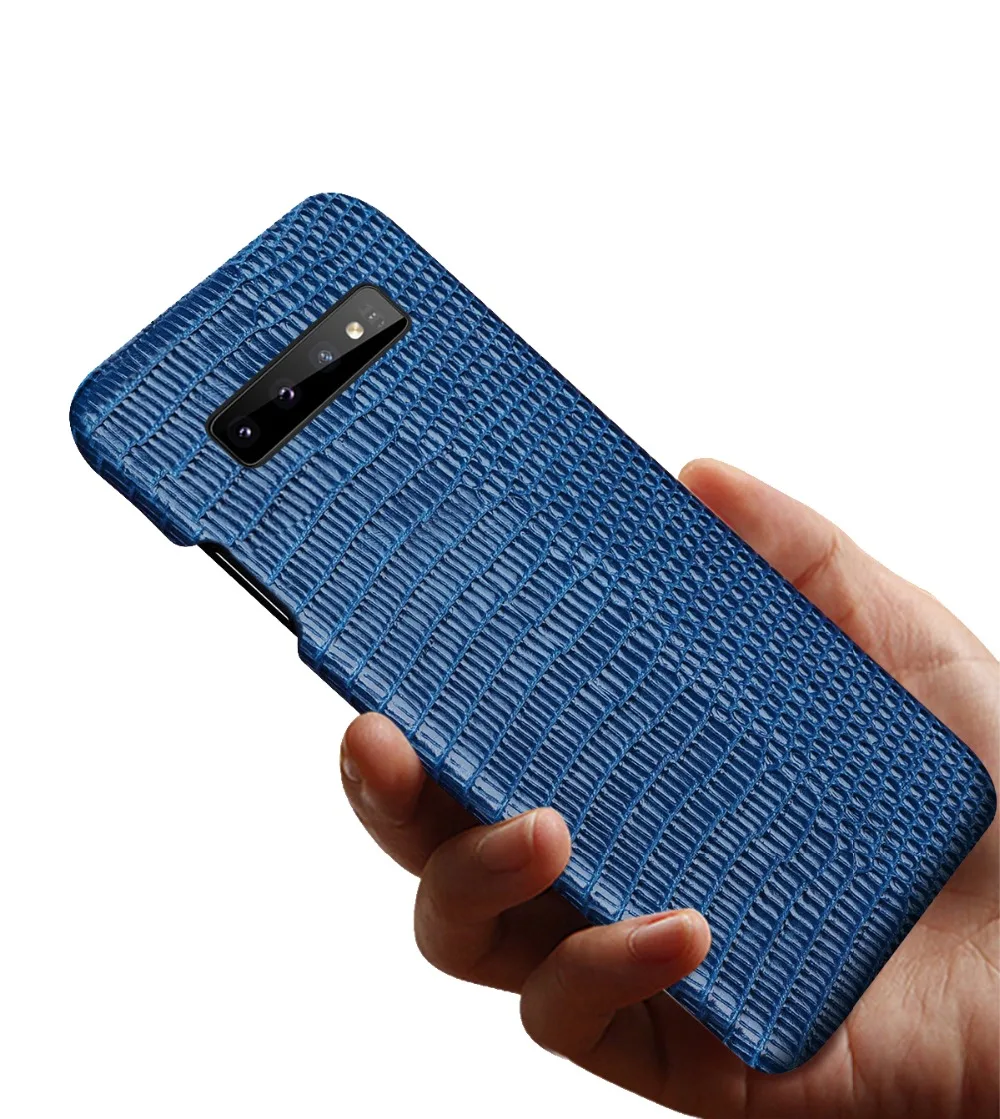 BuzzLee первый слой Воловьей Кожи Ящерицы шаблон задняя крышка для samsung S10 Plus телефон Чехол царапинам телефон чехол для samsung Note9
