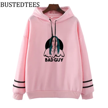 

Billie Eilish Print New Women Fashion Vintage Long Sleeve Bad Guy Fashion Long Sleeve Top Harajuku Tumblr Women Sweatshirt Pink