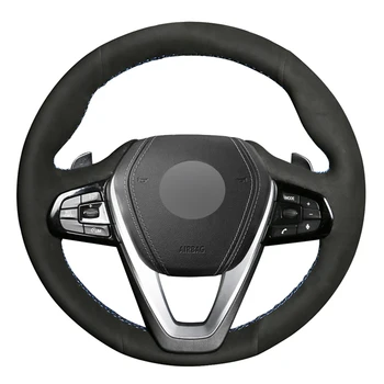 

Black Suede DIY Car Steering Wheel Cover for BMW G20 G30 G31 530i 540i 530e G32 G11 G12 X3 X4 X5 X7 2017 2018 2019