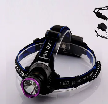 

T6 LED 2000lm Rechargeable Headlamp Flashlight Headlight Head lamp Lantern Torch Light fishing with AC Car Chargers