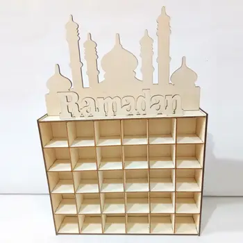 

Wood Eid Mubarak Ramadan Advent Calendar Countdown Drawer Muslim Islamic Castle