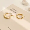 2022 New Arrival Trendy Simple Metal Geometric Twist Hoop Earrings For Women Fashion Gold Color Metal Party Pendiente ► Photo 3/5