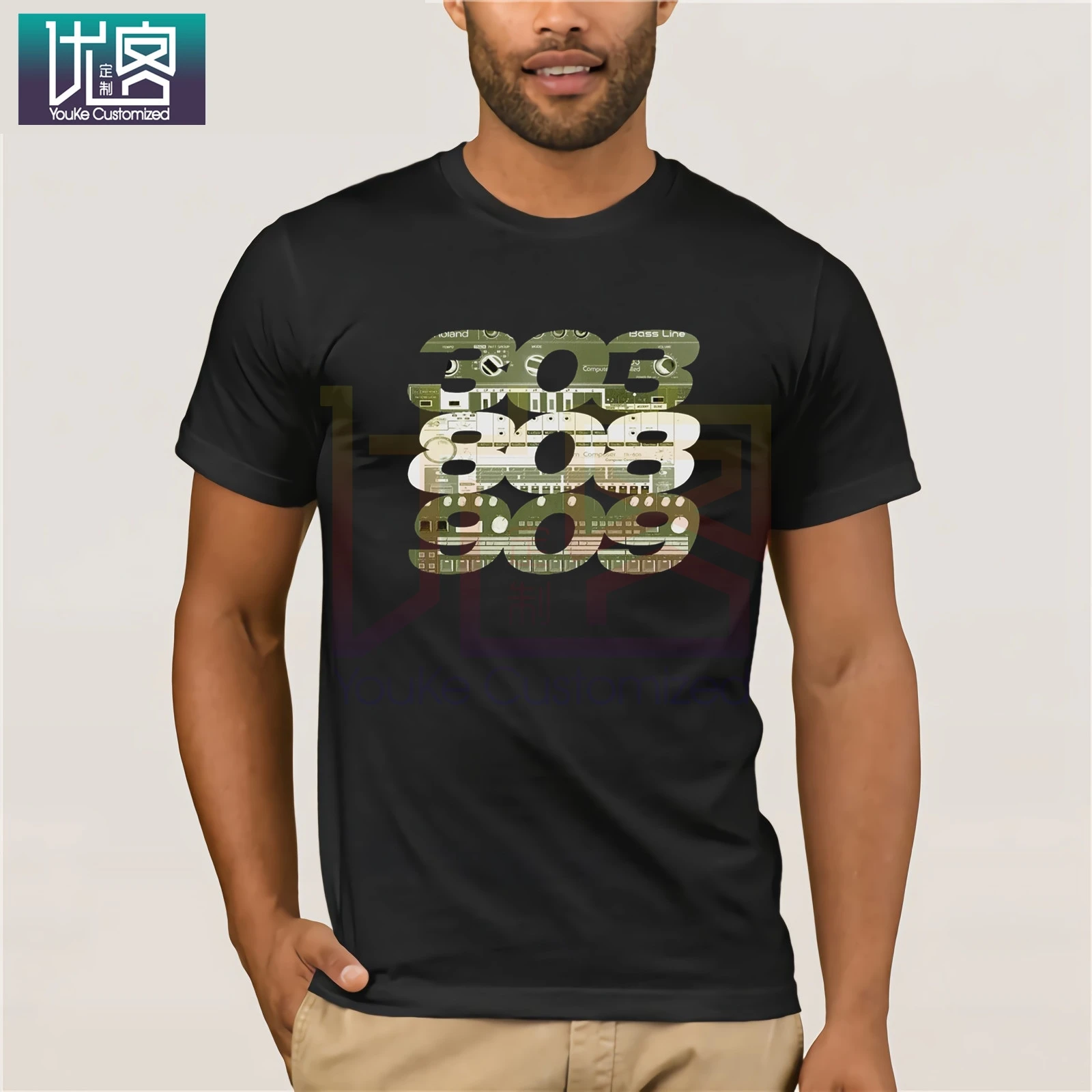 Acid 303 808 909 Футболка-Roland Synth Trax 88 Old School House 90s техническая рубашка хлопковая Мужская