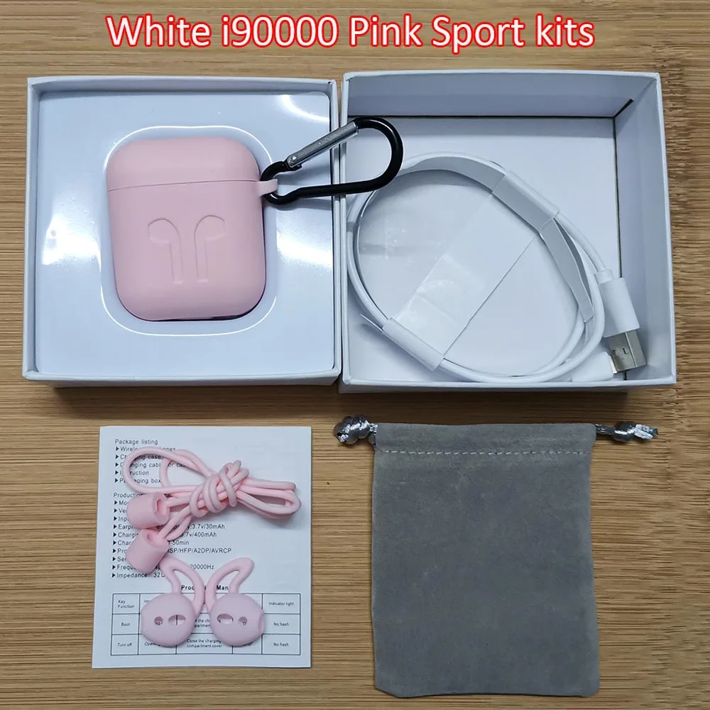 i90000 Pink case Переименовать gps i99000 наушники-вкладыши Tws с Air 2 регулятор громкости Беспроводной Bluetooth 5,0 наушники 8D супер бас i90000 наушники PK i5000 i90000PRO наушники-вкладыши TWS - Цвет: i90000 Pink case