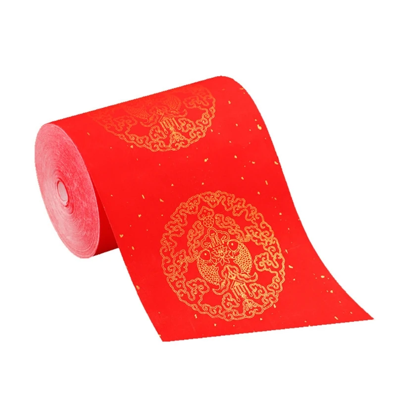 Red Half Ripe Xuan Paper Calligraphy Rice Papers Blank Spring Festival Couplets New Year Ornaments Spring Festival Gift M68E