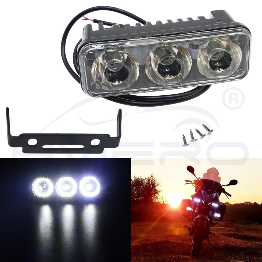 Hviero 2X Auto Led Durable Car Daytime Running Light 3LED DRL Daylight White DC 12V Head Driving Lamp Parking Fog Turn signal Lights