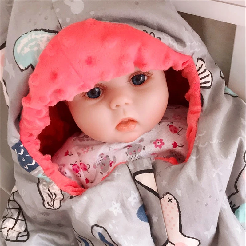 Детский спальный мешок одеяло с шапкой для новорожденных малышей бархатный
