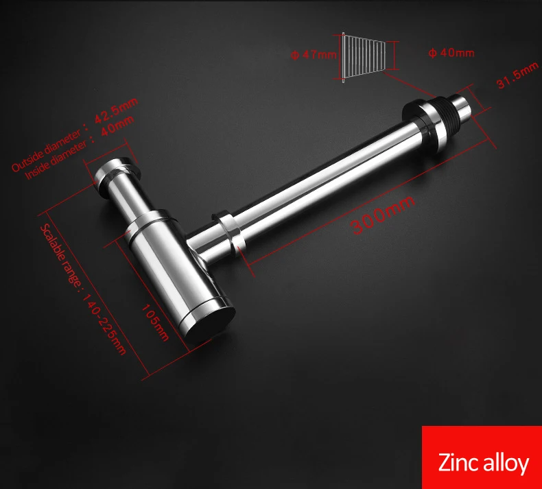 Chrome, Sifão drenos com Pop Up Drain,