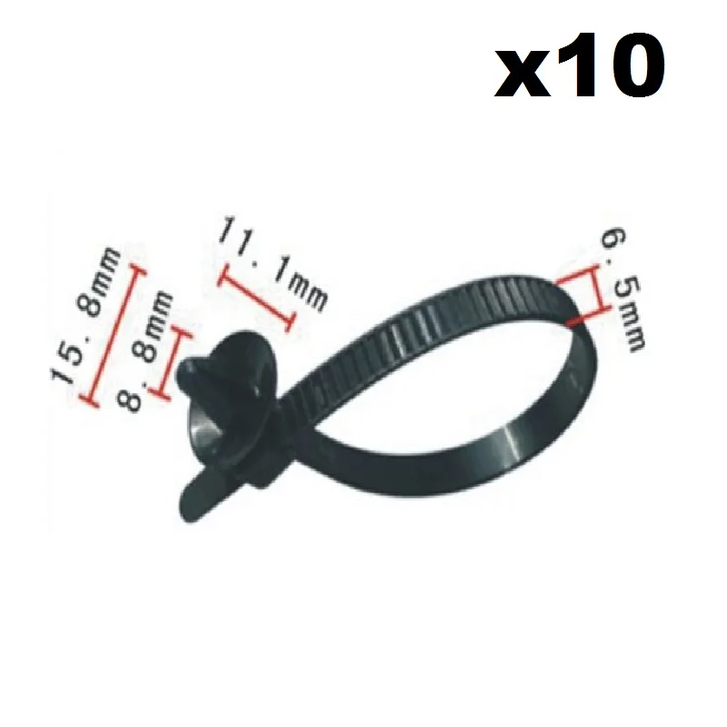 10x Push Mount Wire Ties Releasable нейлоновая кабельная стяжка для Honda/нейлоновый шпунт Фирменная Новинка