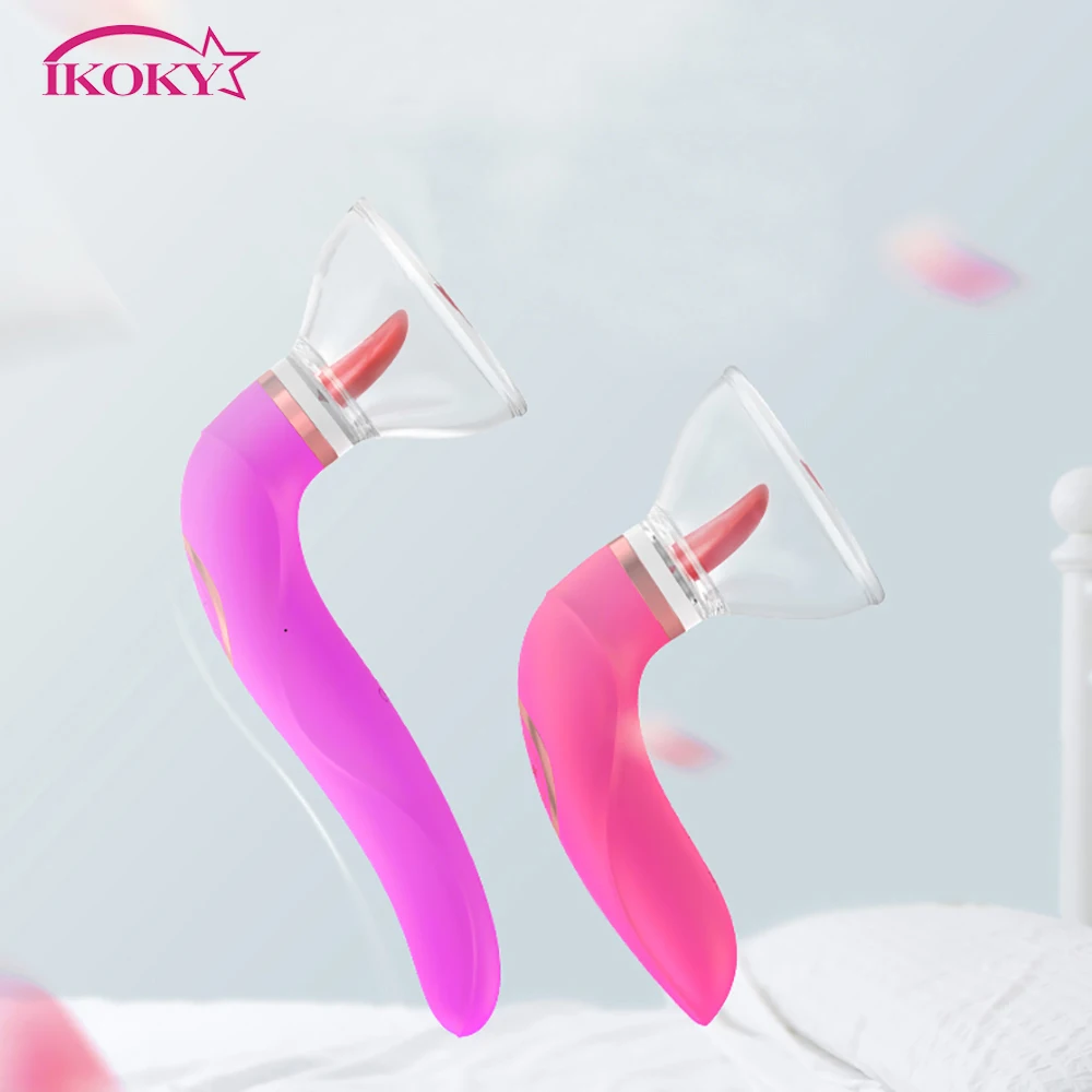 IKOKY стимулятор языка секс-язык лижущий вибратор игрушки для женщин Labia грудь вдох