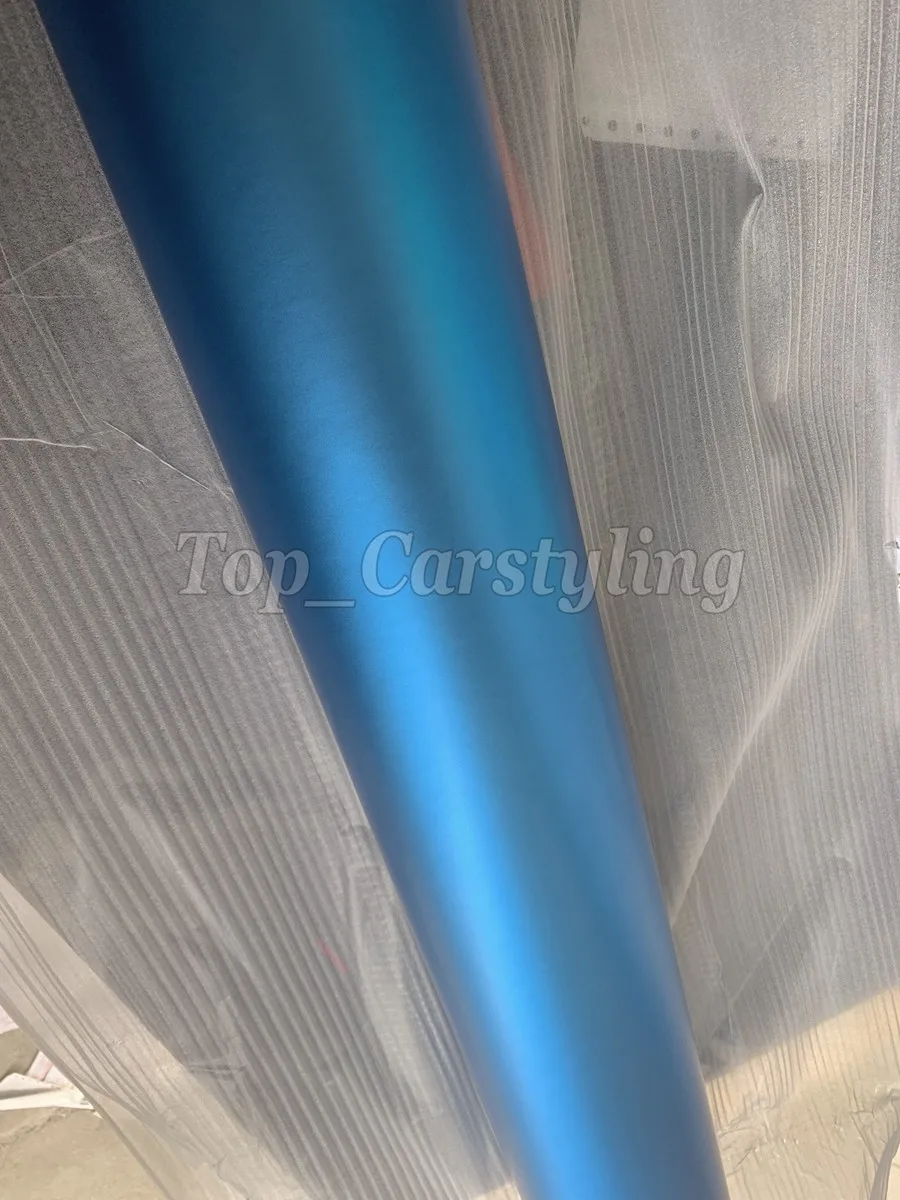 ice titanium blue satin chrome vinyl wrap foil car whole  (1)