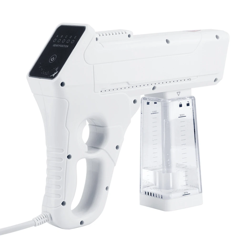 1300W Blue Light Nano Steam Atomizing Fogging Disinfection Sprayer Gun Rechargeable Nano Sprayer Gun Sanitizer Tools EU Plug