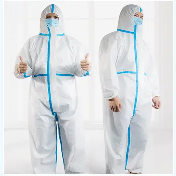 

Professional Medical Protective Clothing White Coverall Hazmat Suit Hospital Disposable Anti-Virus Isolation Protective Clothing