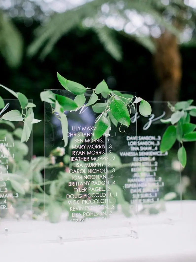 6 Supports De Carte En Acrylique Transparent – Porte-Menu, Porte-Photo – Pour Mariage, Fêtes, Restaurant