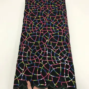 

High Quality Sequins Velvet Lace Fabric 2019 Embroidered Tulle Trim Heavy Lace Fabric For Dresses Wedding