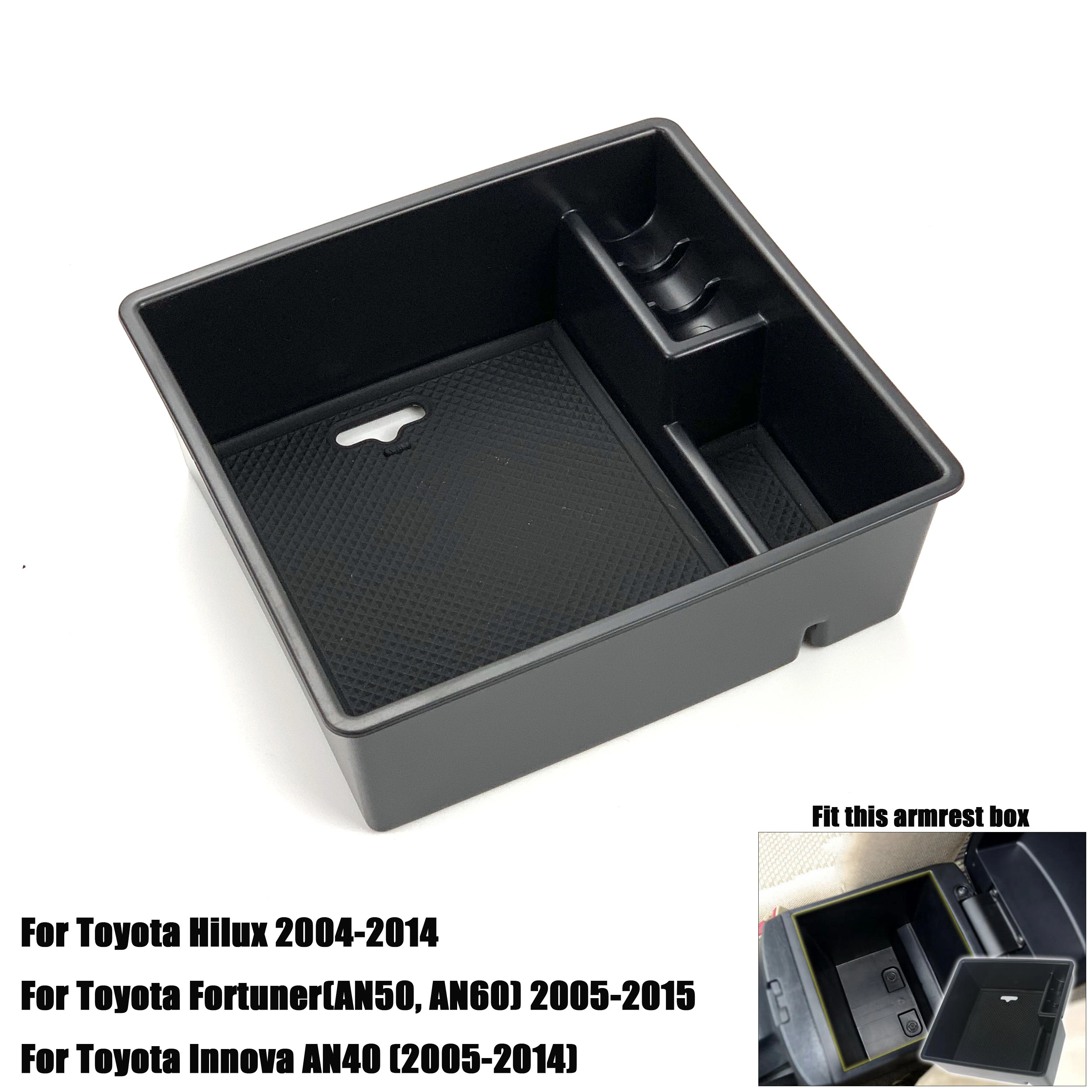 For Toyota Hilux 2004-2014 Car Center Console Organizer Armrest Storage Box Tray