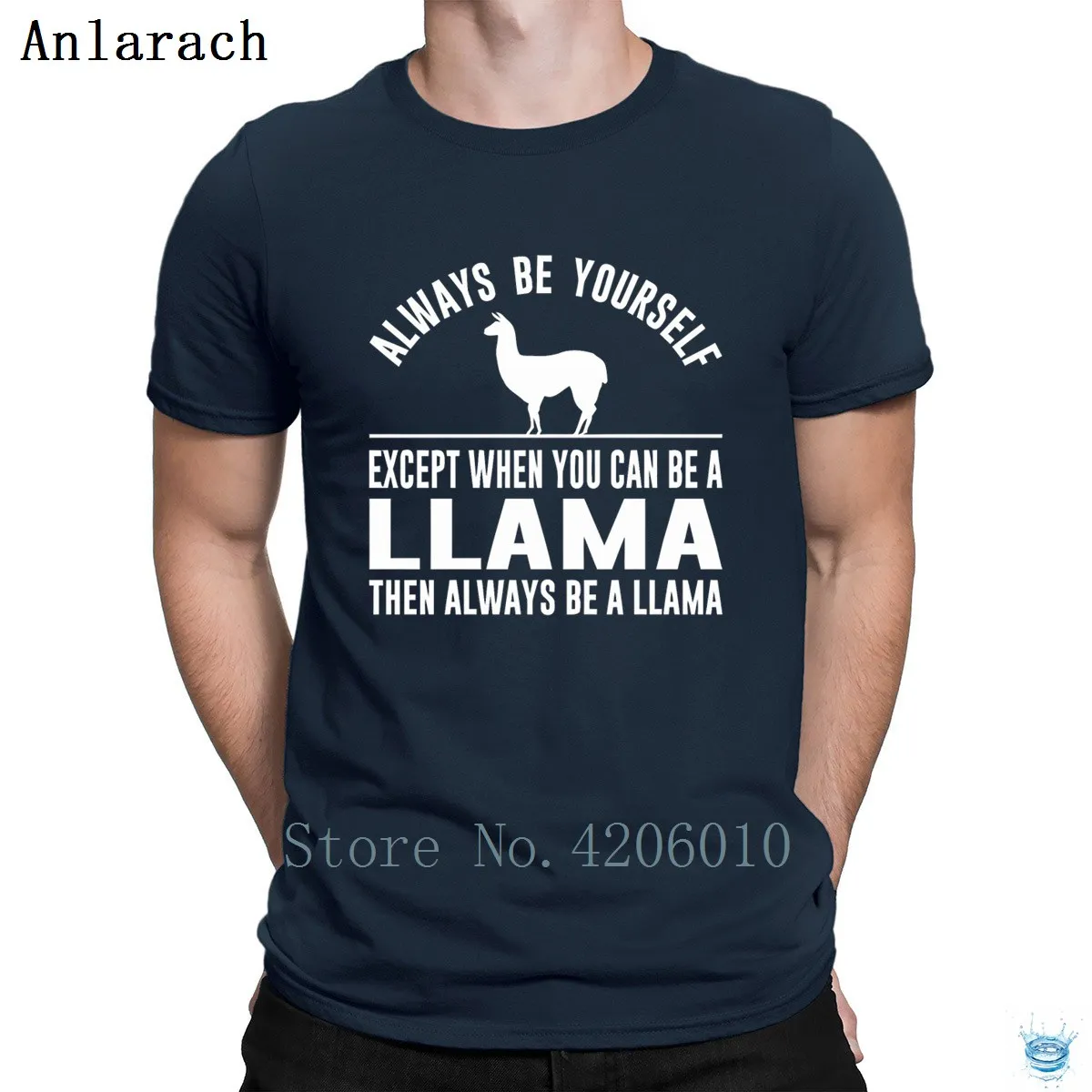 Always Be Yourself Llama футболка, дышащая, с принтом, дешевая, модная, футболка для мужчин,, Стандартный, короткий рукав, Anlarach, топ, футболка