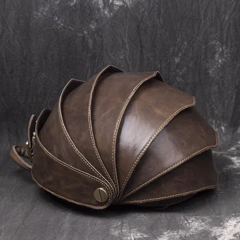 

Personality new ladies real leather backpack fashion men's beetle bookpack bag