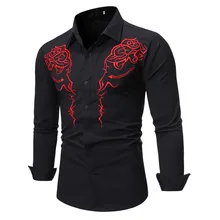 Рубашки мужская рубашка Camisa Hombre модная с длинными рукавами красивая рубашка с вышивкой деловая Повседневная рубашка Топ блузка рубашка Camisa Hombre рубашка