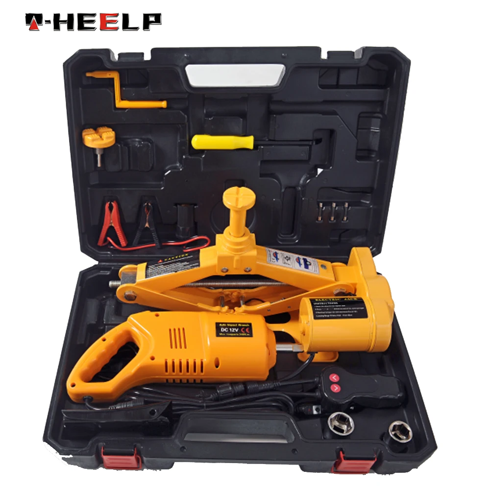 E HEELP 3 Ton Car Electric Scissor Jack with Impact Wrench Automatic