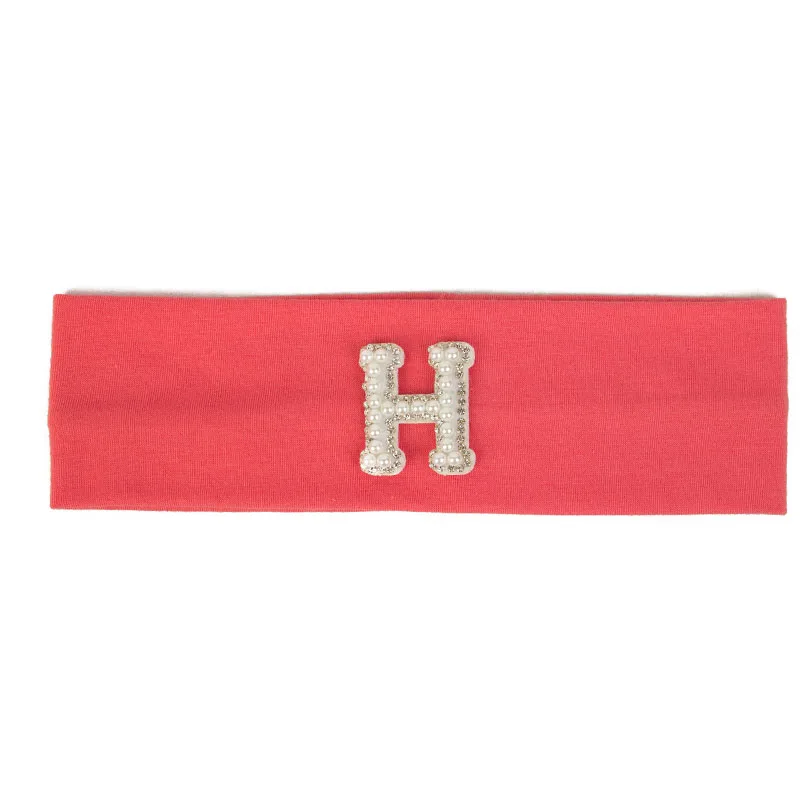 H Watermelon red Geebro/повязка на голову из хлопка с жемчужинами для маленьких мальчиков и девочек, мягкая детская лента для волос, хлопковый головной убор, милые эластичные детские аксессуары для волос - Цвет: H Watermelon red