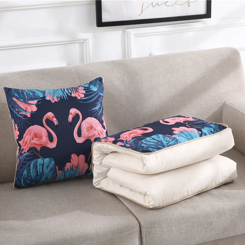 SB cotton cartoon quilt blanket portable foldable square throw pillow home office car air conditioning quilt Cartoon pillow