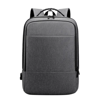 

HOT-Simple High Grade Computer Backpack Waterproof Nylon Multifunctional USB Business Men's Travel Backpack