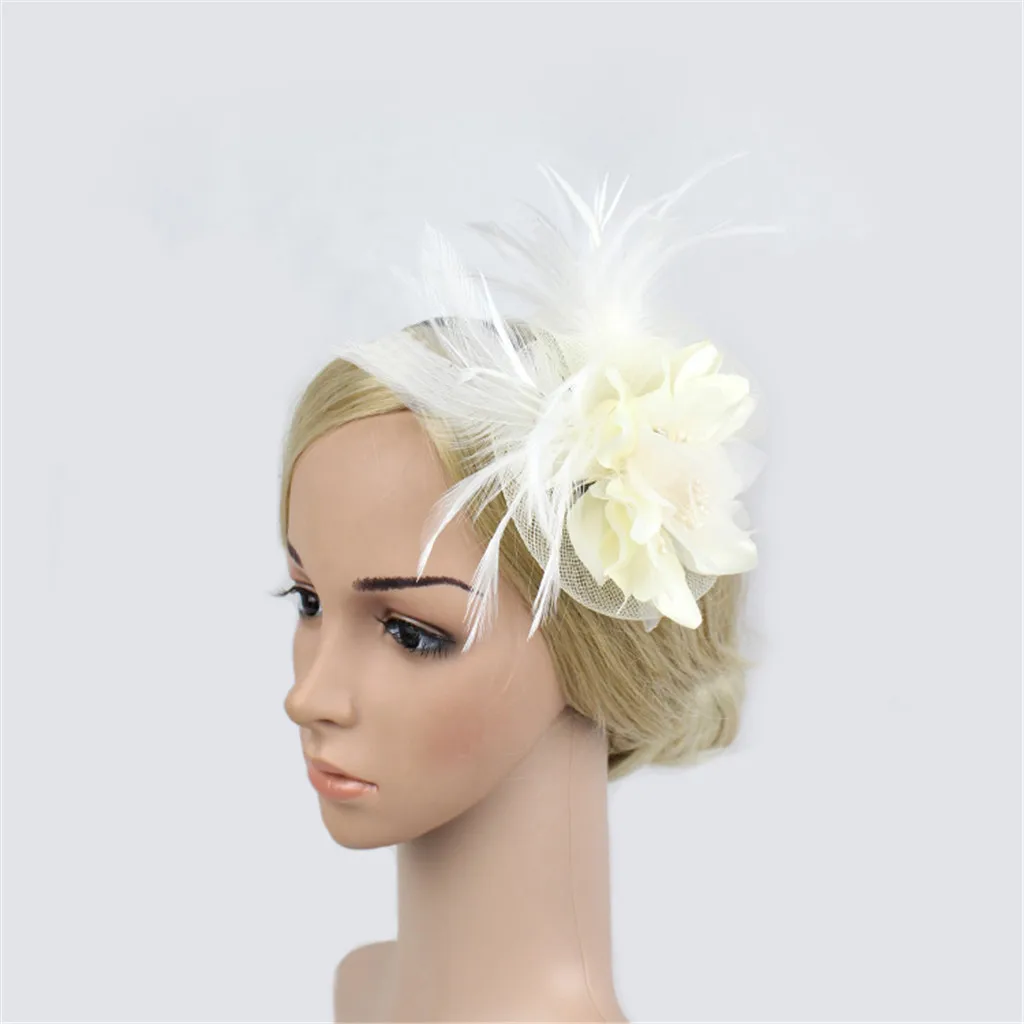 

wedding hairband Flower Derby Hat for Cocktail Ball Wedding Headband coronas y tiaras mujer bridal accesorios para el cabello